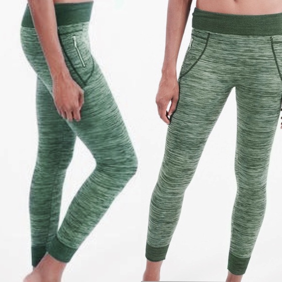 Linda Michaels Green SpaceDye Fleece Lined Legging - Picture 1 of 7